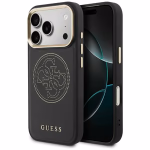 Guess Perforated 4G MagSafe maciņš for iPhone 17 Pro Max - melns