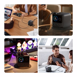 Joyroom Podix JR-TRD01 GaN 140W galda lādētājs ar 5 portiem un diviem izvelkamiem kabeļiem - pelēks