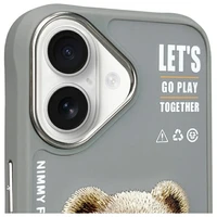Nimmy Cool&Cute 2.0 Lāča viedtālruņa apvalks iPhone 16 - pelēks
