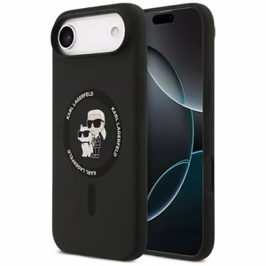 Karl Lagerfeld Silicone Karl&Choupette Ring MagSafe Case for iPhone 17 Air - Black