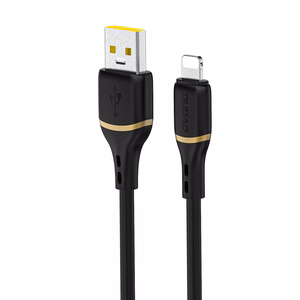 Dudao L25L 30W USB-A - Lightning Kabelis with Soft Silikona Braid Lightning 1m - melns