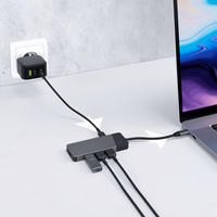 zaļš CELL HUB USB-C ADAPTER GC CONNECT 7W1 (3XUSB 3.1, HDMI 4K 60HZ, USB-C PD 85W, MICROSD/SD)