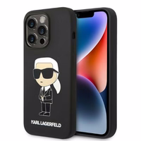Karl Lagerfeld silikona Ikonik viedtālruņa apvalks iPhone 14 Pro - melns