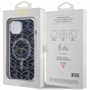 Guess IML GCube Magnētiskais apvalks iPhone 15 Plus / 14 Plus - melns