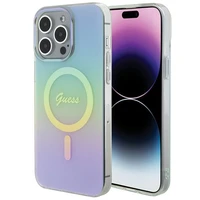 Guess IML Iridescent Magnētiskais viedtālruņa apvalks iPhone 15 Pro - tirkīza
