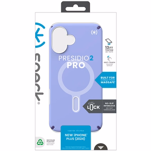 Speck Presidio2 Pro vāciņš ar MagSafe un ClickLock iPhone 16 Plus tālrunim, Future Lavender/Cassis Purple