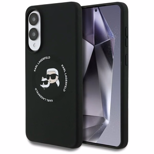 Чехол Karl Lagerfeld Silicone Nauble Heads And Circle MagSafe для Samsung Galaxy S25 Edge - чёрный