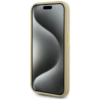 Karl Lagerfeld Wrinkled Metal Signature viedtālruņa apvalks iPhone 15 Pro - zelta