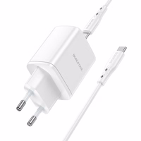 Lādētājs Borofone BN9 35W 2xUSB-C + USB-C uz USB-C kabelis 1.0m, balts