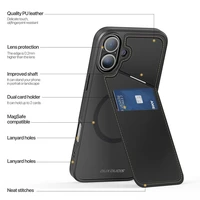 DUX DUCIS viedtālruņa apvalks RAFI II MAG ar statīvu saderīgs ar MagSafe IPHONE 16 Plus melns