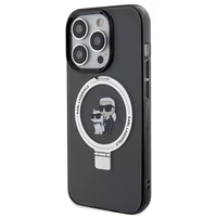 Karl Lagerfeld KLHMP15XHMRSKCK iPhone 15 Pro Max 6.7" melns ar statīvu Viedtālruņa apvalks Karl&Choupette MagSafe