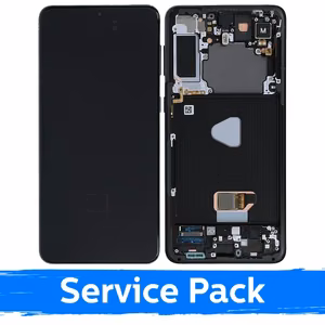 LCD Displejs Saderīgs ar Samsung G996 S21 Plus Ar Frame / Phantom Melns / (Service Pack)
