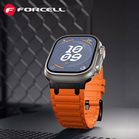 FORCELL F-DESIGN FA06 silikona siksniņa APPLE pulkstenim 42 / 44 / 45 / 49 mm balta