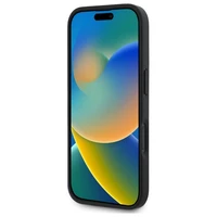 DKNY tekstūras raksta svītrains viedtālruņa apvalks iPhone 16 - melns