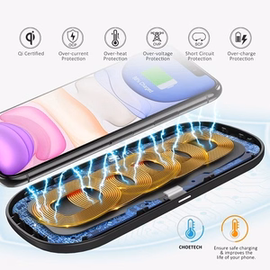 Двойное беспроводное быстрое зарядное устройство CHOETECH, 18W