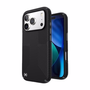 Speck Presidio2 Grip MagSafe vāciņš ierīcei iPhone 17 Pro, “Black / Slate Grey” krāsā