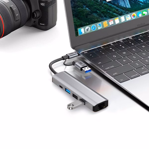 Tech-Protect HB03 HUB adapteris 5in1 USB-C + USB2.0 + USB3.0 + RJ45 - pelēks