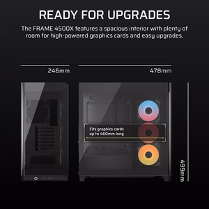 Corsair 4500X RS-R ARGB rūdīts stikls vidēja torņa korpuss, melns