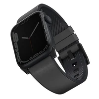 Uniq Straden ādas Hybrid siksniņa priekš Apple Watch 1/2/3/4/5/6/7/8/SE/SE2/Ultra 42/44/45/49mm - pelēks