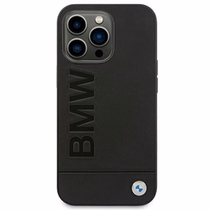 BMW Leather Stamp macins priekš iPhone 14 Pro - Melns