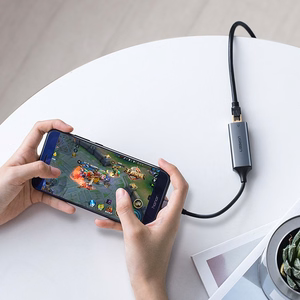 Ugreen ārējais tīkla adapteris RJ45 - USB Type C (1000 Mbps / 1 Gbps) Gigabit Ethernet pelēks (CM199)