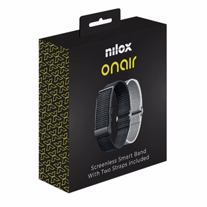 Nilox ONAIR Screenless Band aproce bez ekrāna, melna/sudrabaina