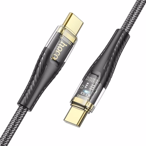 Kabelis USB-C uz USB-C Hoco 3A 60W 1,2 m U121 melns