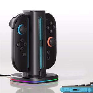 AmazingThing Thunder Pro PlayDock lādētājs Nintendo Switch 2 kontrolieriem - melns