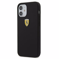 Ferrari FESSIHCP12SBK iPhone 12 mini 5.4" melns/melns cietais apvalks On Track Silicone