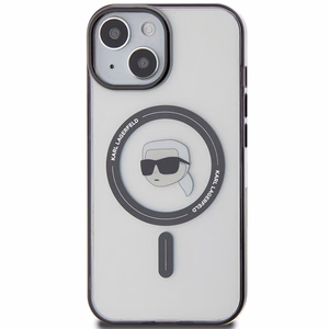 Karl Lagerfeld KLHMP15MHKHNOTK iPhone 15 Plus 6.7" caurspīdīgs cietais apvalks IML Karl's Head MagSafe