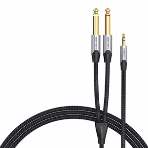 Audio kabelis mini ligzda 3.5mm uz 2x ligzda 6.35mm spraudnis Vention BARHL 10m