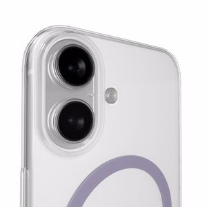 Чехол Puro Lite Mag TPU+PC совместимый с MagSafe для iPhone 17 - прозрачный с розовым кольцом