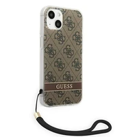 Guess GUOHCP14MH4STW iPhone 14 Plus 6.7 "brūns / brūns cietais apvalks 4G druka Siksna