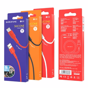 USB kabelis Borofone BX30 Type-C 1.0m silikona balts