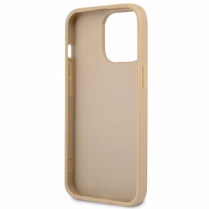 Guess GUHCP13LPSATLE iPhone 13 Pro / 13 6.1" бежевый/бежевый жёсткий чехол SaffianoTriangle Logo