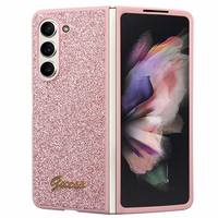 Guess Glitter Script viedtālruņa apvalks Samsung Galaxy Z Fold 5 - rozā