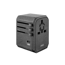 Uniq Voyage LITHOS Collective 33W 2xUSB PD 18W QC 3.0 ceļojumu adapteris - pelēks