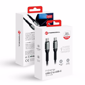 Кабель USB C to USB C Forcell F-Energy QC4.0 PD 5A 240W Cafule 1,2 m C263 чёрный