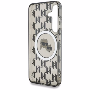 Viedtālruņa apvalks Karl Lagerfeld Poga Karl&Choupette Galvas Uz KL Raksts Magnētiskais Samsung Galaxy S25 melna
