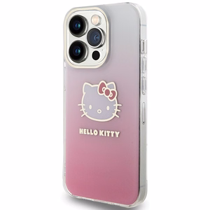 Hello Kitty IML gradienta elektrop kaķa galvas viedtālruņa apvalks iPhone 14 Pro - rozā