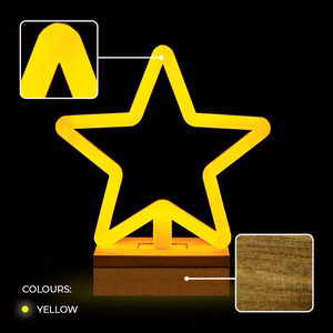 Neon Wood statīvs LED STAR silti balts FLNW04 Forever Light