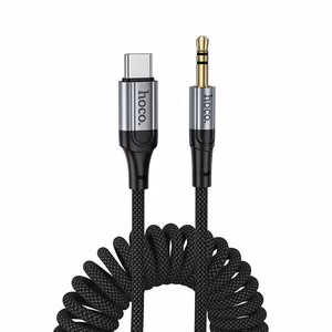 Kabelis AUX Jack 3,5 mm uz USB C Hoco 1,5 m UPA33B melns