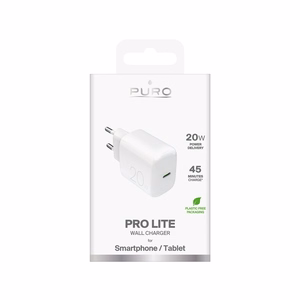 Puro PROLITE 20W USB-C sienas lādētājs - balts
