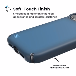 Speck Presidio Lux MagSafe vāciņš ierīcei iPhone 17 Pro, “Deep Sea Fade / Black / Spell Blue” krāsā