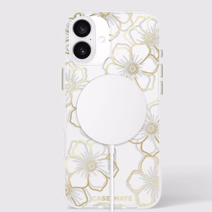 Case-Mate Floral Gems MagSafe vāciņš ierīcei iPhone 16 Plus, zelta krāsā