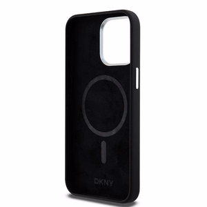 DKNY DKHMP15XSMCHLK iPhone 15 Pro Max6.7" melns maciņš Liquid Silicone Small Metal Logo MagSafe