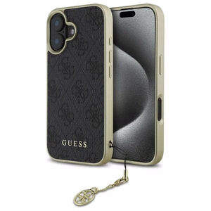 Guess 4G Charms Kolekcijas viedtālruņa apvalks iPhone 16 - melns
