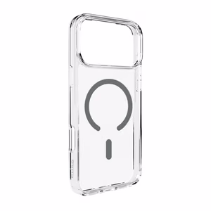 Puro Lite Mag TPU+PC viedtālruņa apvalks saderīgs ar MagSafe iPhone 17 Pro Max - caurspīdīgs ar pelēku gredzenu