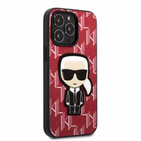Karl Lagerfeld KLHCP13XPMNIKPI Viedtālruņa apvalks iPhone 13 Pro Max 6.7" - sarkans (m) Monogram Ikonik Patch