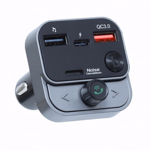 ART FM transmiters bluetooth 5.0 + USB A QC3.0 + Typ C (kopā 30W) FM-84B melns